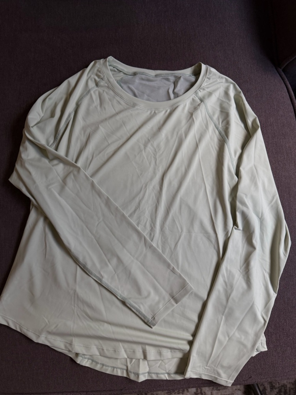 SHEIN Long Sleeve Crewneck Top - Light Sage Greenfoe Pilates / yoga